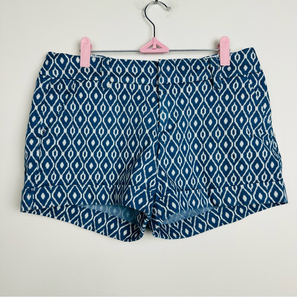 Dear John Finnegan Blue and White Patterned  Cuffed Jean Shorts Size 30